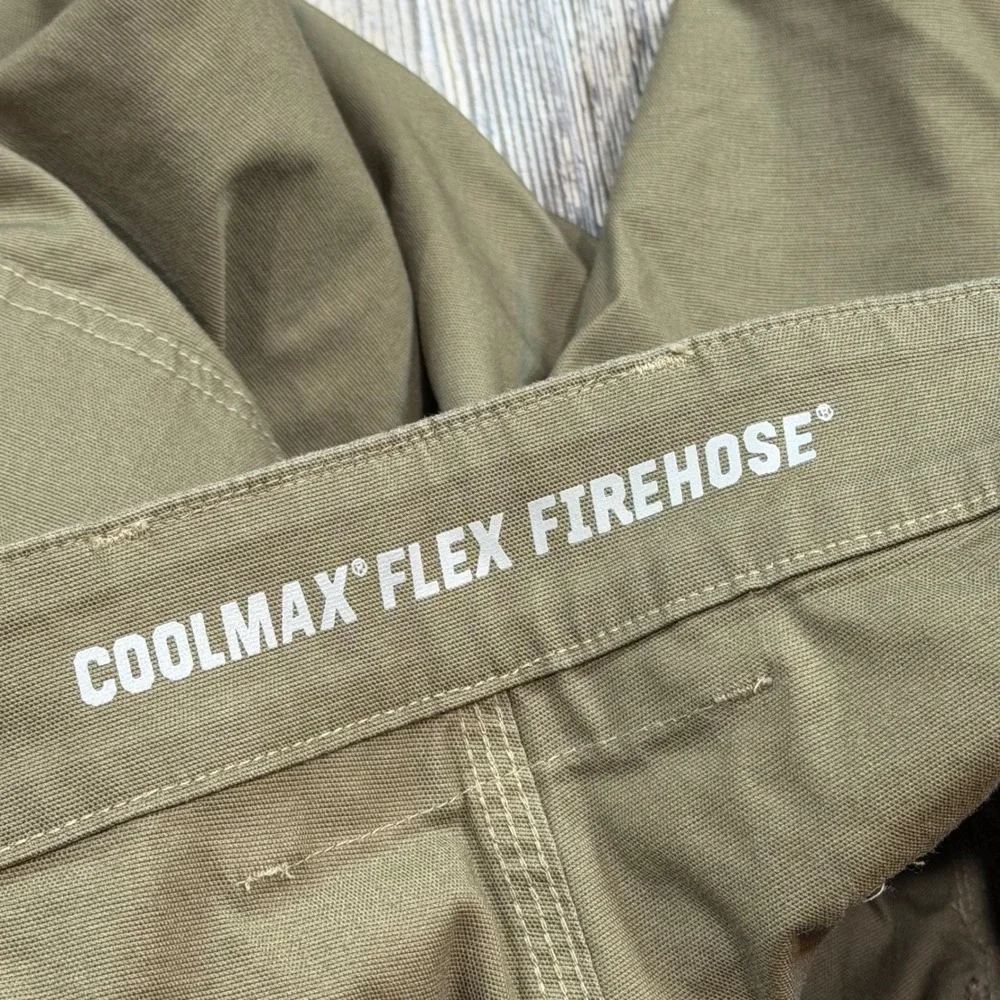 Duluth Trading Co Cargo Shorts Mens 38 Olive Green CoolMax Flex Firehose Relaxed